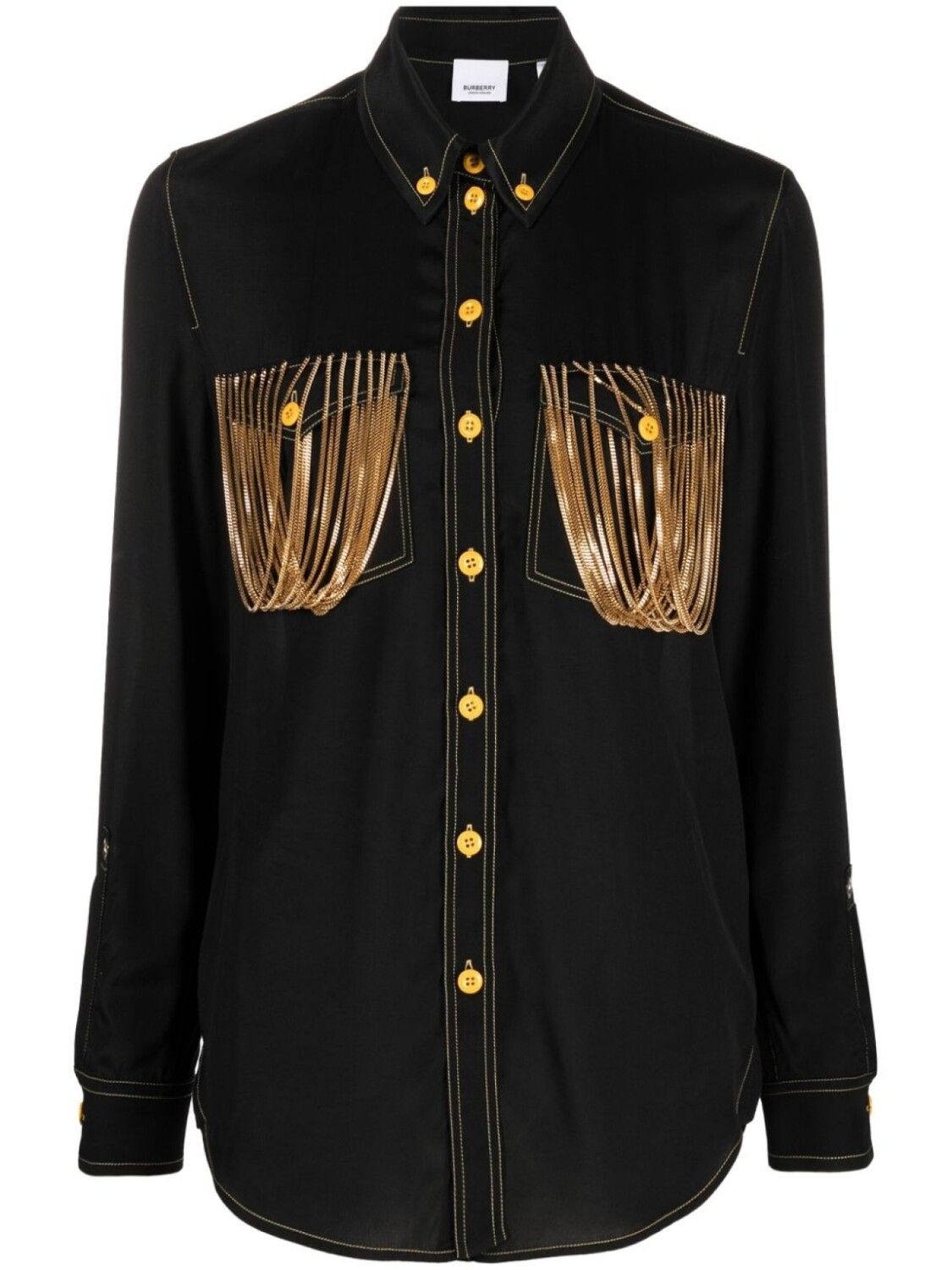 

Burberry рубашка с цепочками, черный