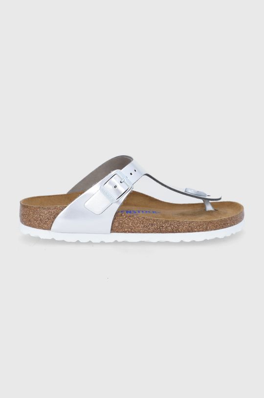 

Кожаные шлепанцы Gizeh BS Birkenstock, серебро