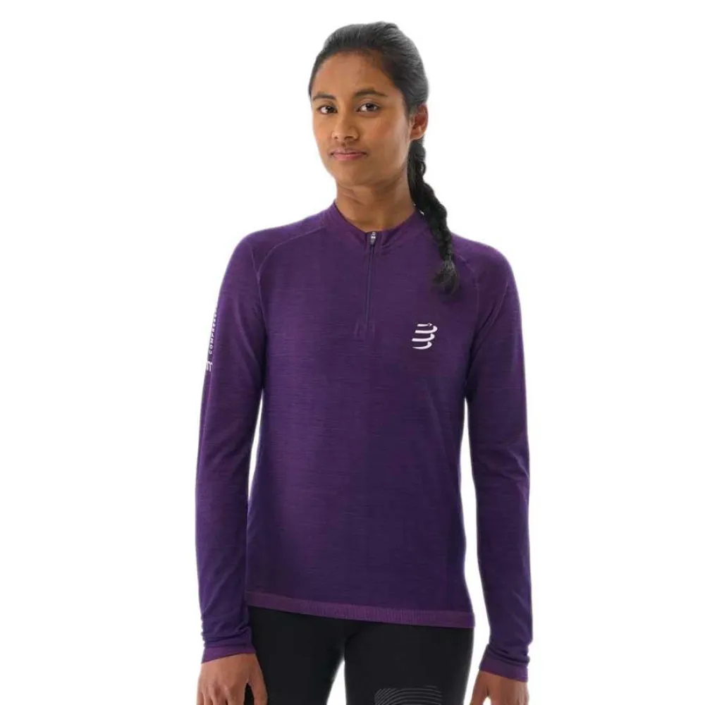 

Лонгслив Compressport ATSW489, фиолетовый