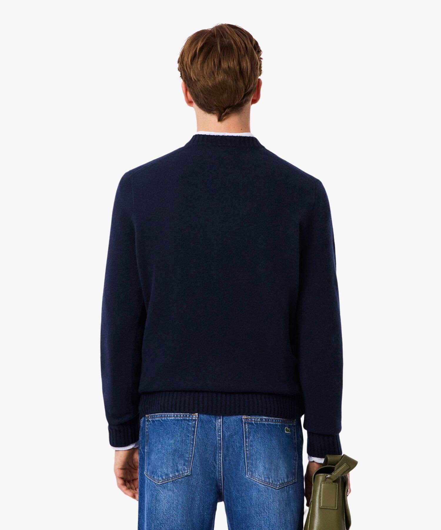 Вязаный кашемировый свитер / Бесшовное вязание 3D LACOSTE, Dark Navy — фото 3
