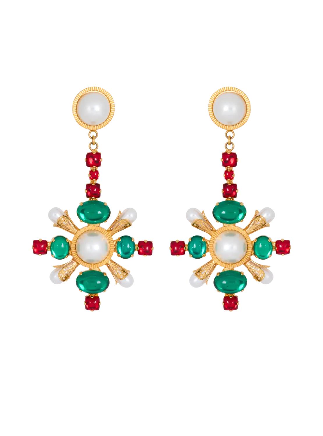 

Барочные подвесные серьги Balmain, мультиколор