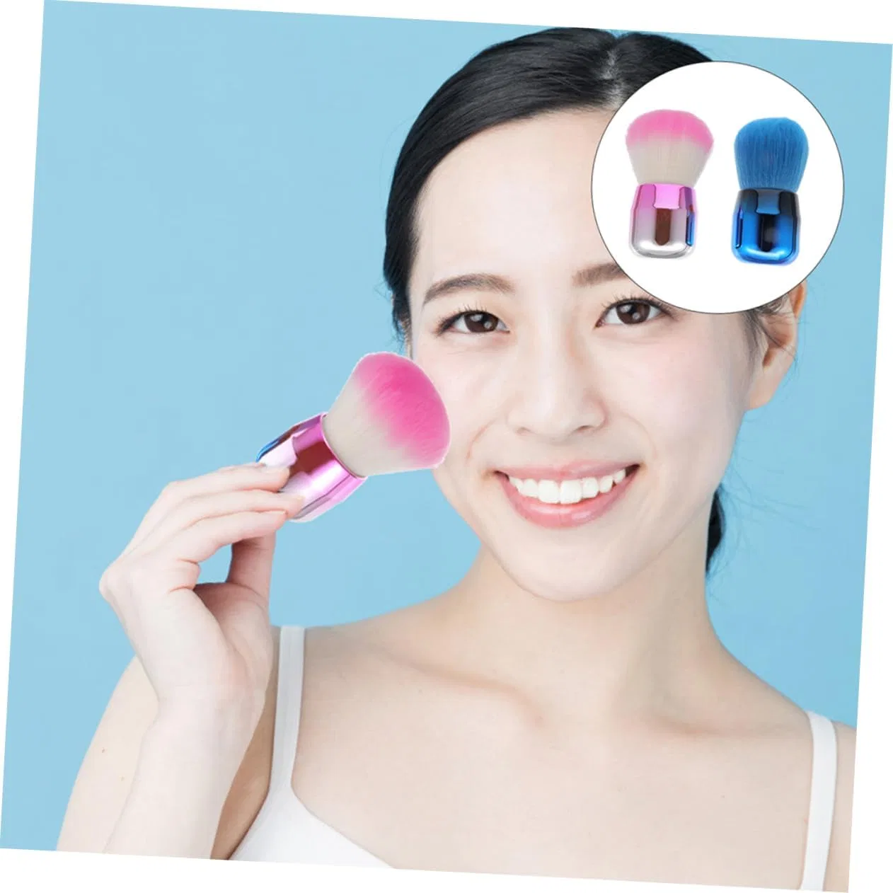 Кисть для лица Mushroom Head Blush Brush AUTSUPPL, 4x9 см, синий — фото 4
