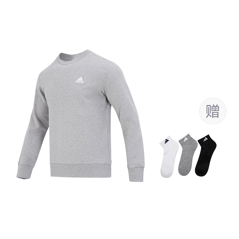 

Мужские толстовки с круглым вырезом, средней толщины, стандартного размера Adidas, серый (comes with 3 pairs of adidas socks)