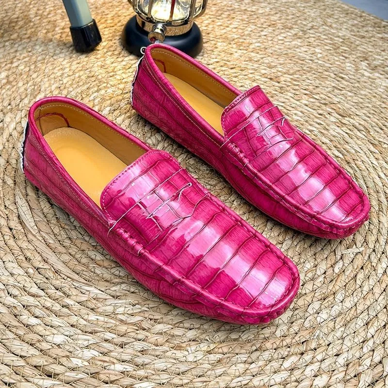 Мужские лоферы с клетчатым принтом Vegan Leather, Pink PUGHGAETZF — фото 2