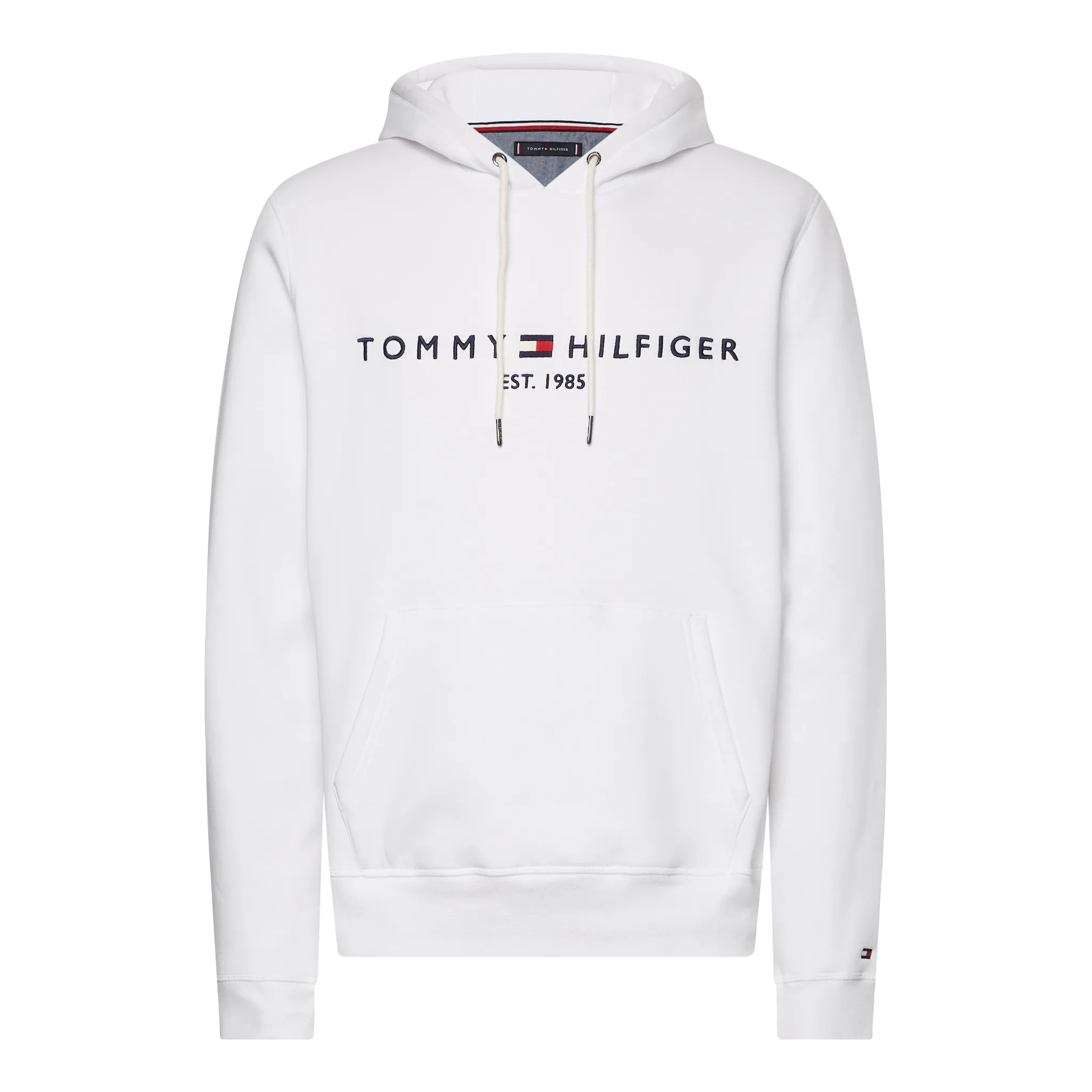Толстовка с капюшоном Tommy Hilfiger "TOMMY LOGO HOODY", с капюшоном и карманом-кенгуру, белый — фото 4