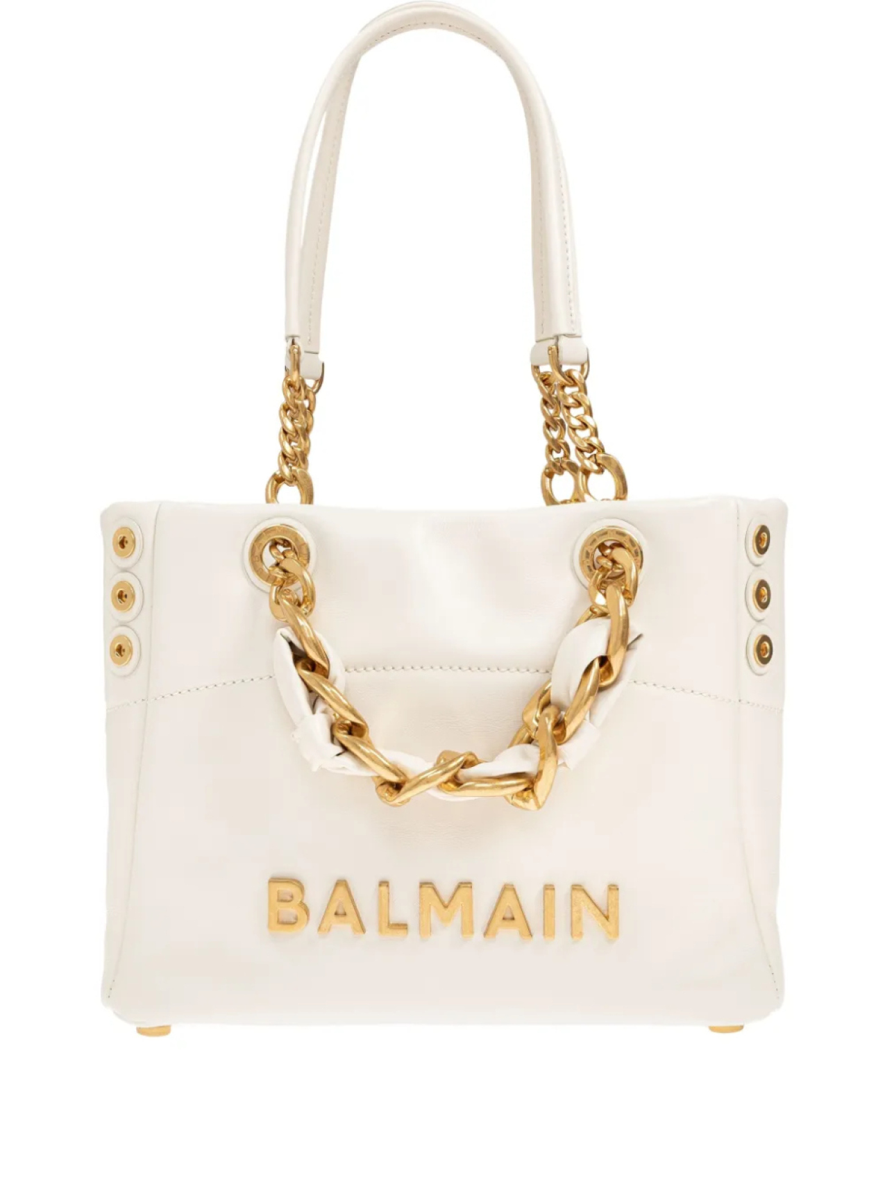 

Маленькая сумка-тоут с логотипом 1945 года Balmain, нейтральный