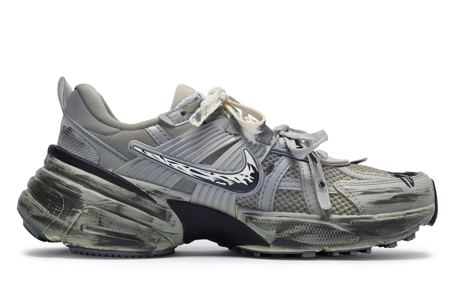 Nike V2K Run нескользящие низкие кроссовки унисекс синий серый желтый, цвет Blue Gray Yellow — фото 3