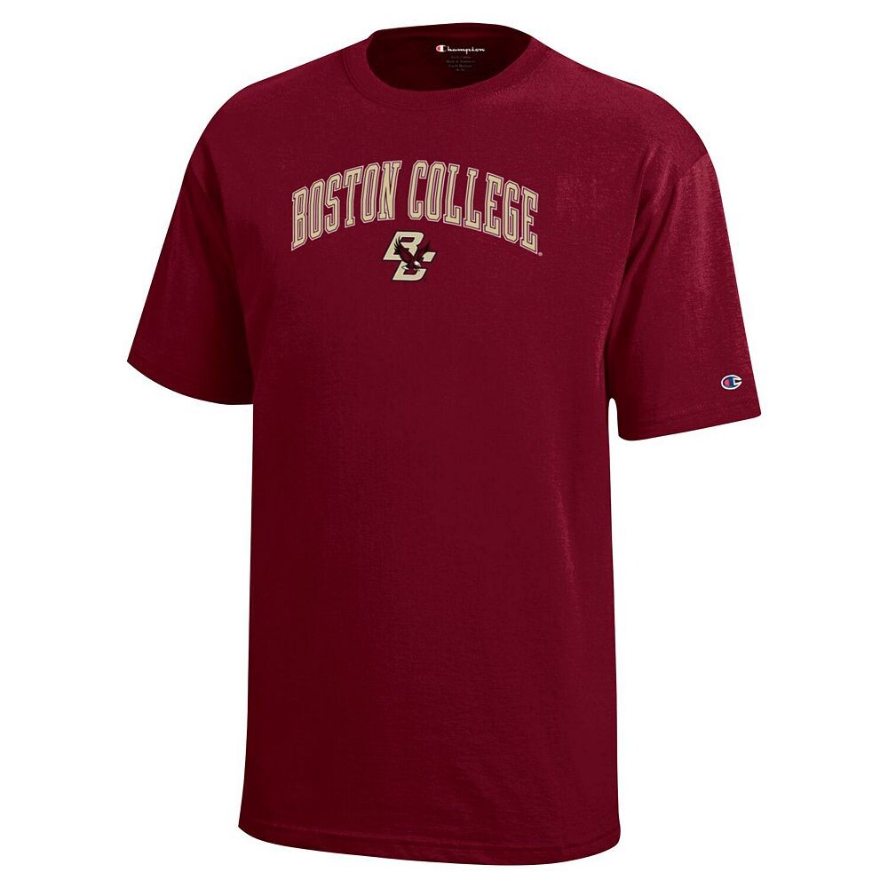 Молодёжная футболка Champion Maroon Boston College Eagles Arch Over Logo, цвет Bos Red — фото 3