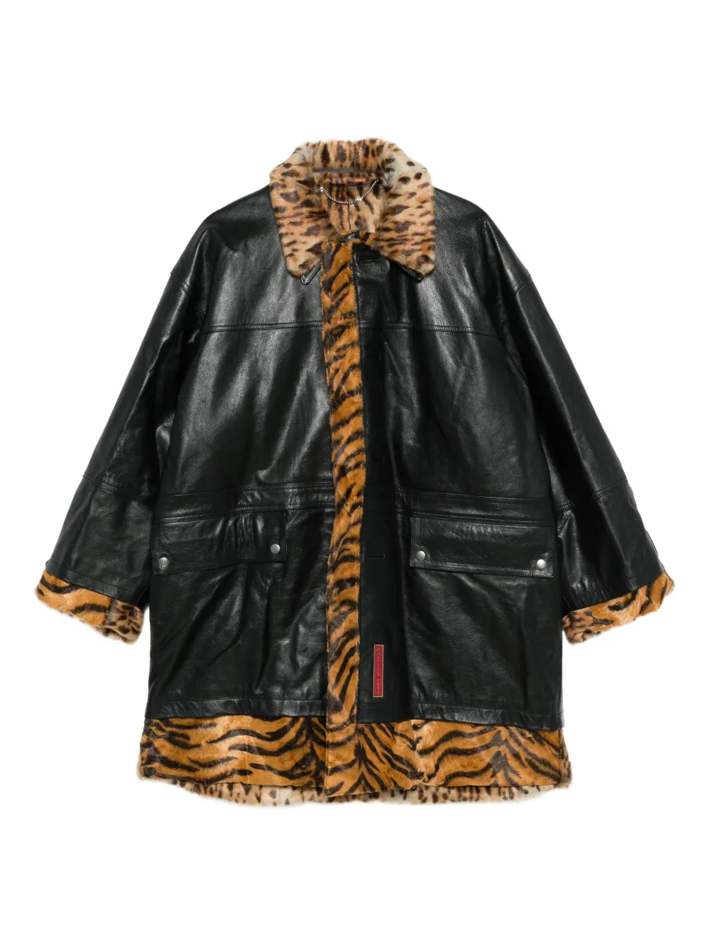 

Кожаное пальто Martine Rose, черный