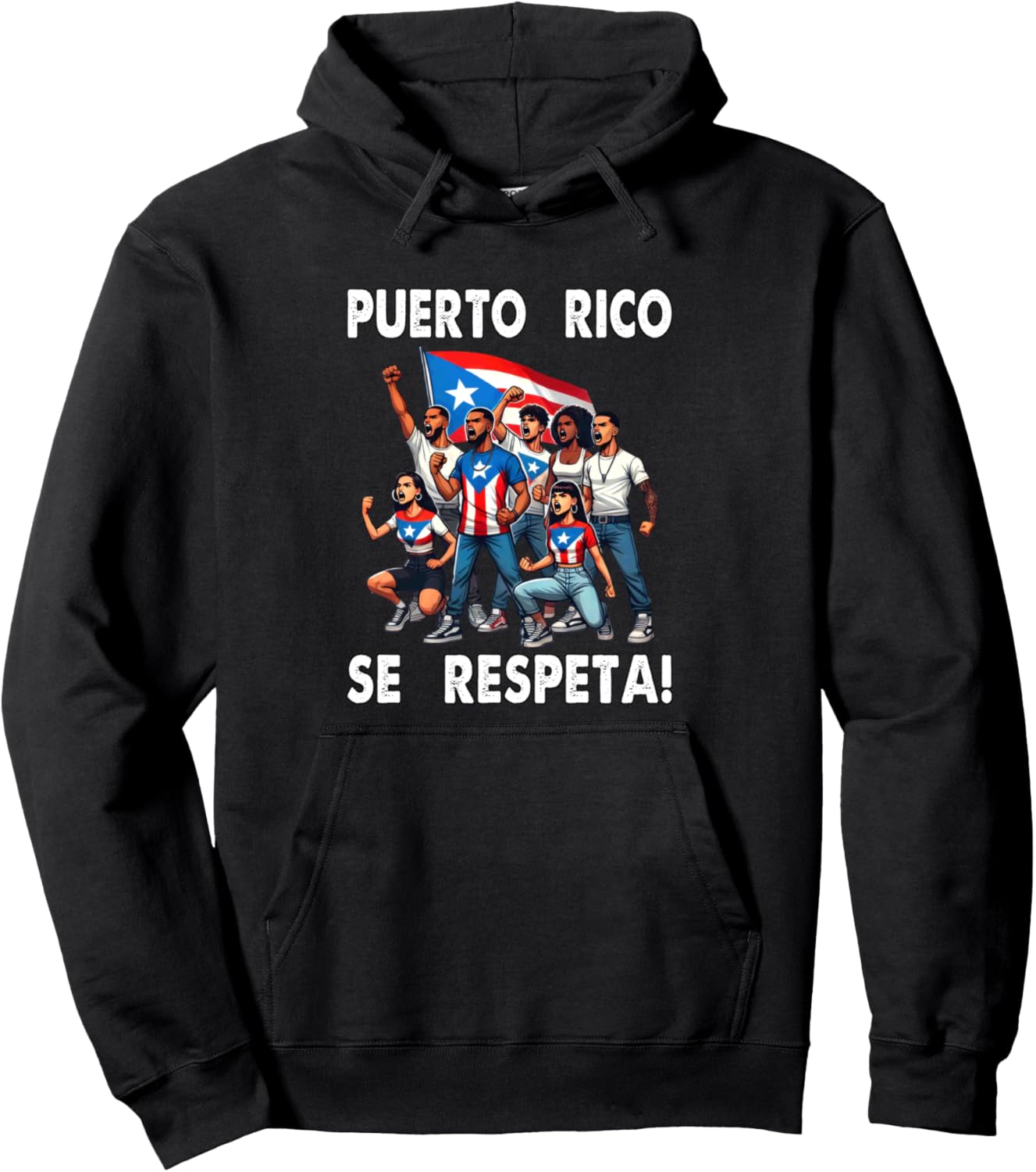 

Толстовка с капюшоном Puerto Rico Se Respeta PR Flag Boricua Protest Fist Crowd Puerto Rico Se Respeta Collection, More Here, черный