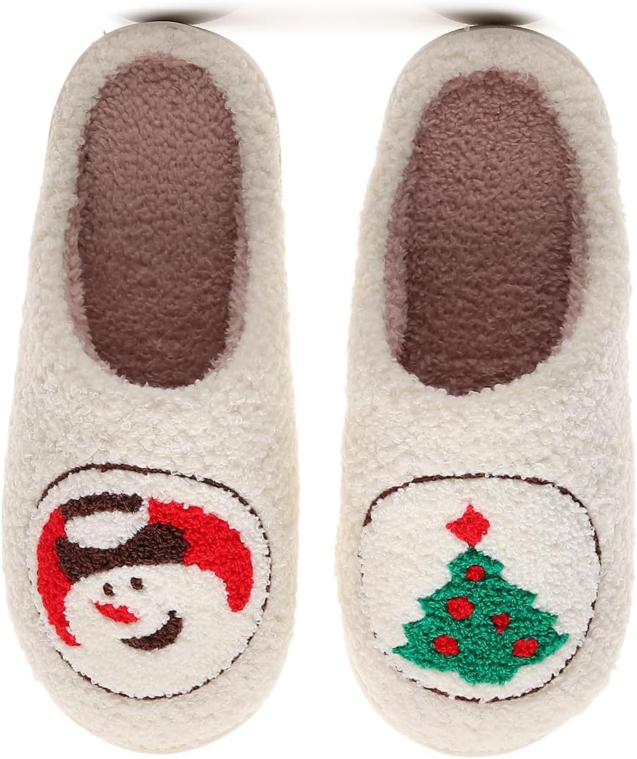 

Тапочки для женщин и мужчин Зимние милые мультяшные домашние тапочки Теплые пушистые плюшевые тапочки Рождественские забавные тапочки Тапочки с любовью Generic, Tree Snowman