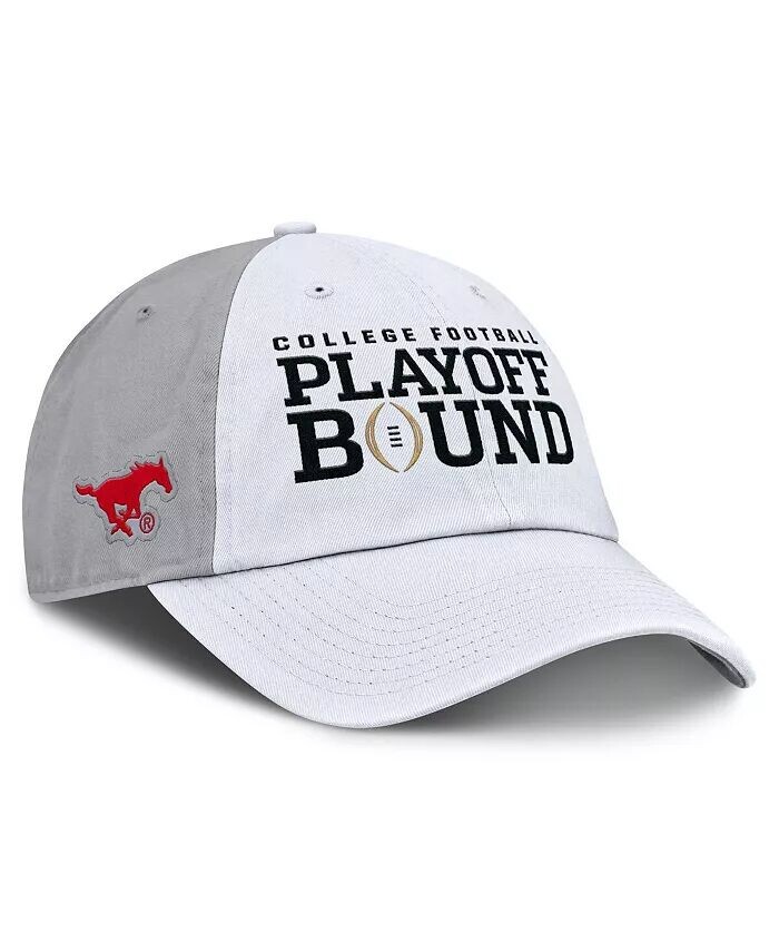 

Мужская и женская белая/серая кепка SMU Mustangs 2024 College Football Playoff Club с регулируемой посадкой Nike