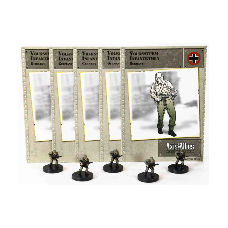 

Пехотинцы фольксштурма (C) x5, Axis & Allies - Collectible Miniatures Game - Reserves Singles