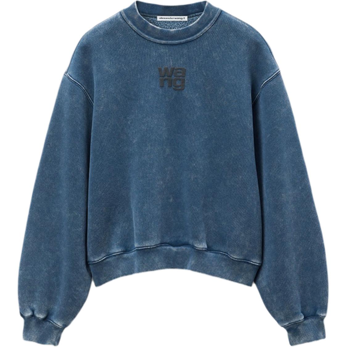 Футболка Essential Terry с логотипом краской, свитер кислотный черный лед Alexander Wang, кислотная мойка черный лед — фото 2