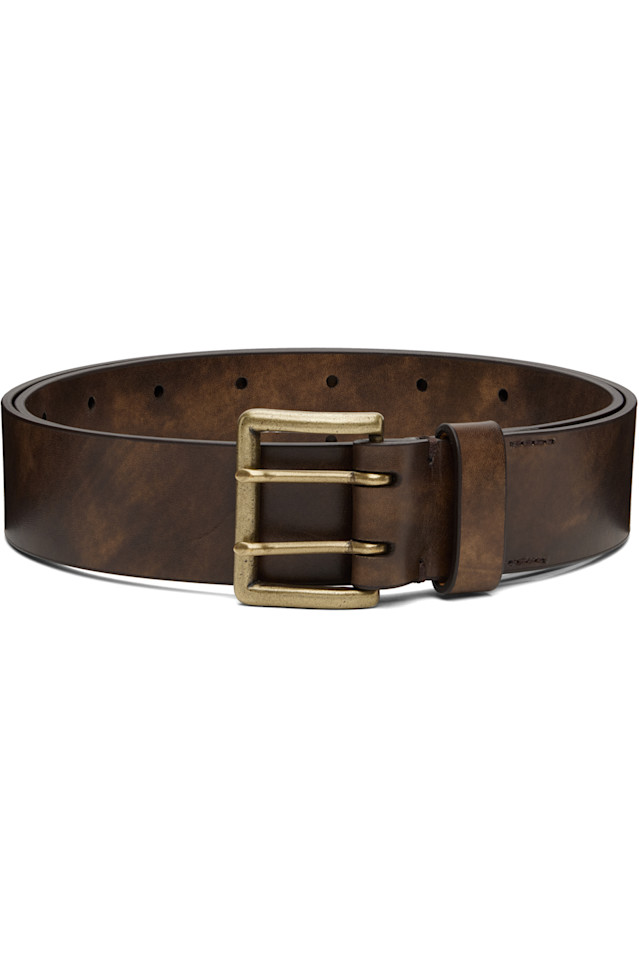 

Ремень с двухточечной пряжкой Auralee, коричневый