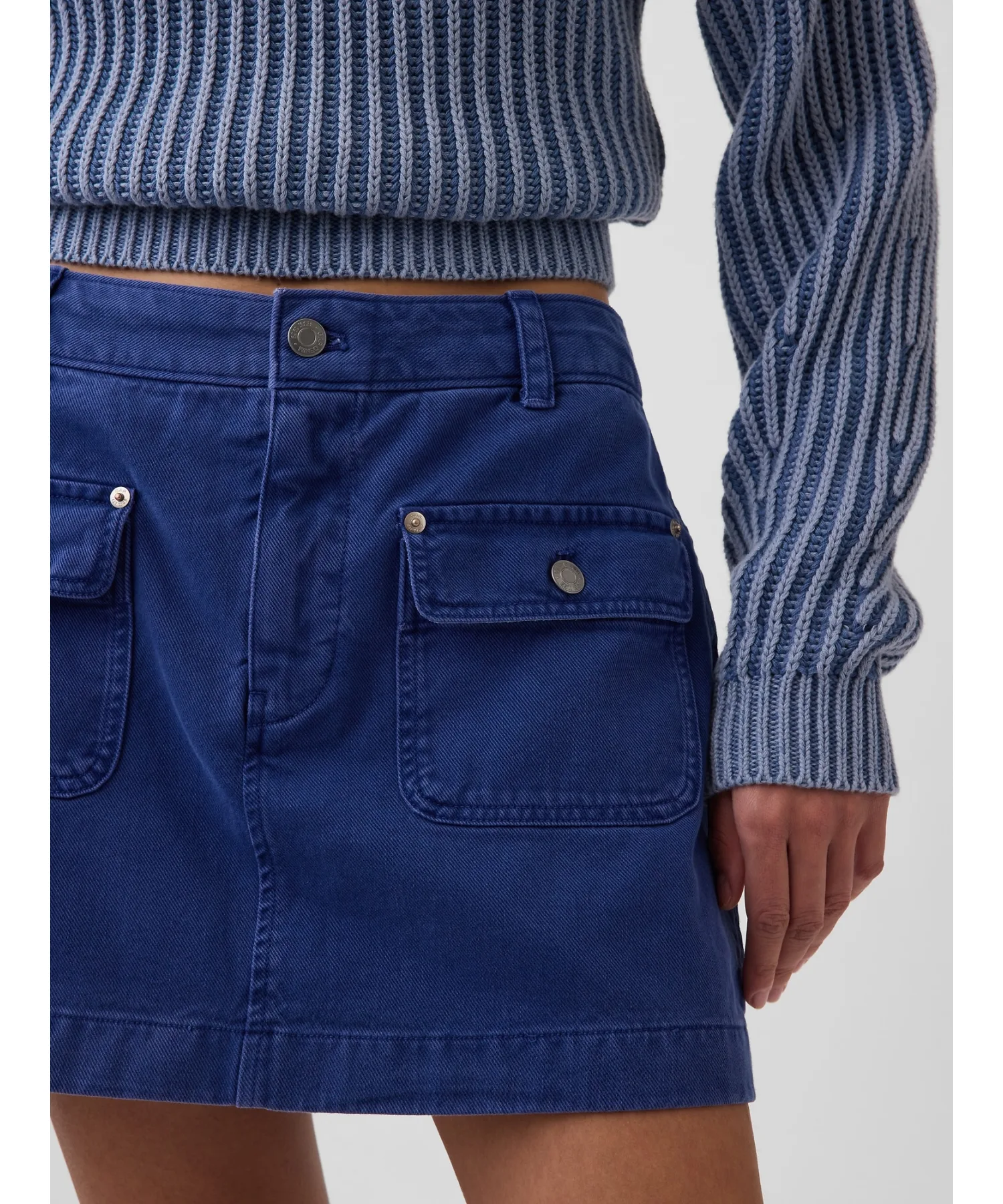 Женская юбка-мини карго Mid-Rise из хлопка GAP синяя