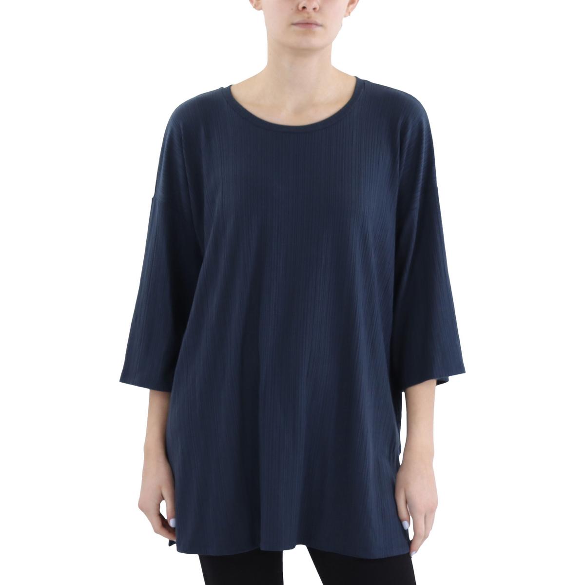 

Женский вязаный свитер для дома с круглым вырезом Eileen Fisher, цвет ocean