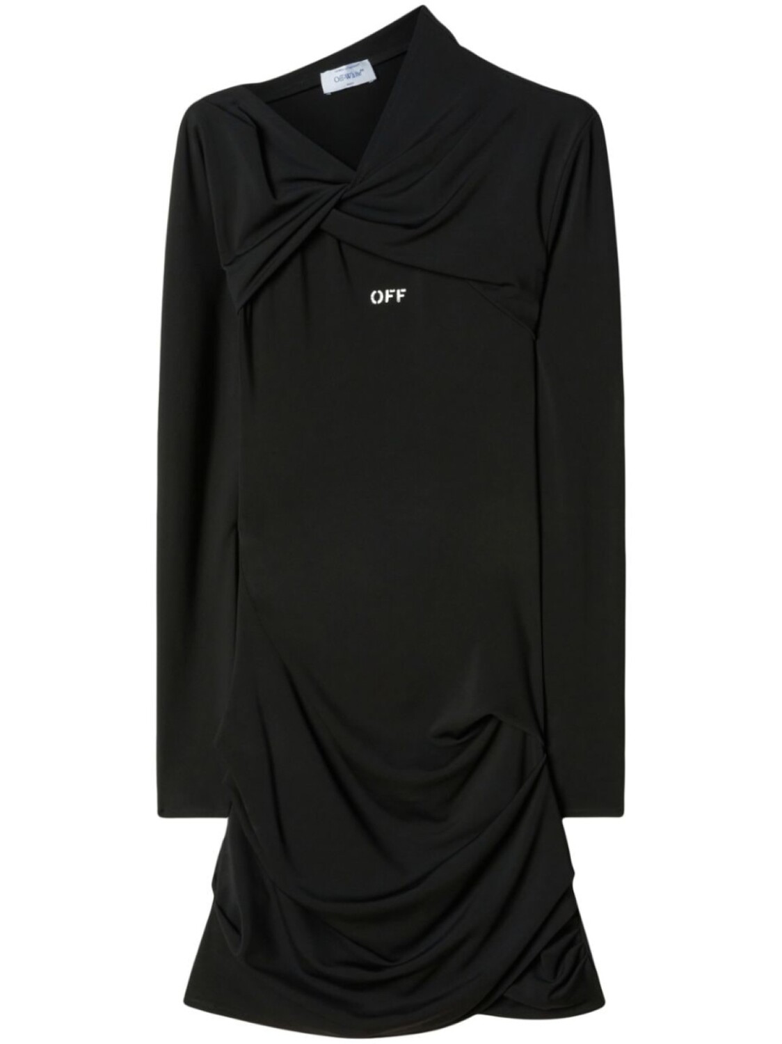 

Off-White платье мини Off Stamp с драпировкой, черный