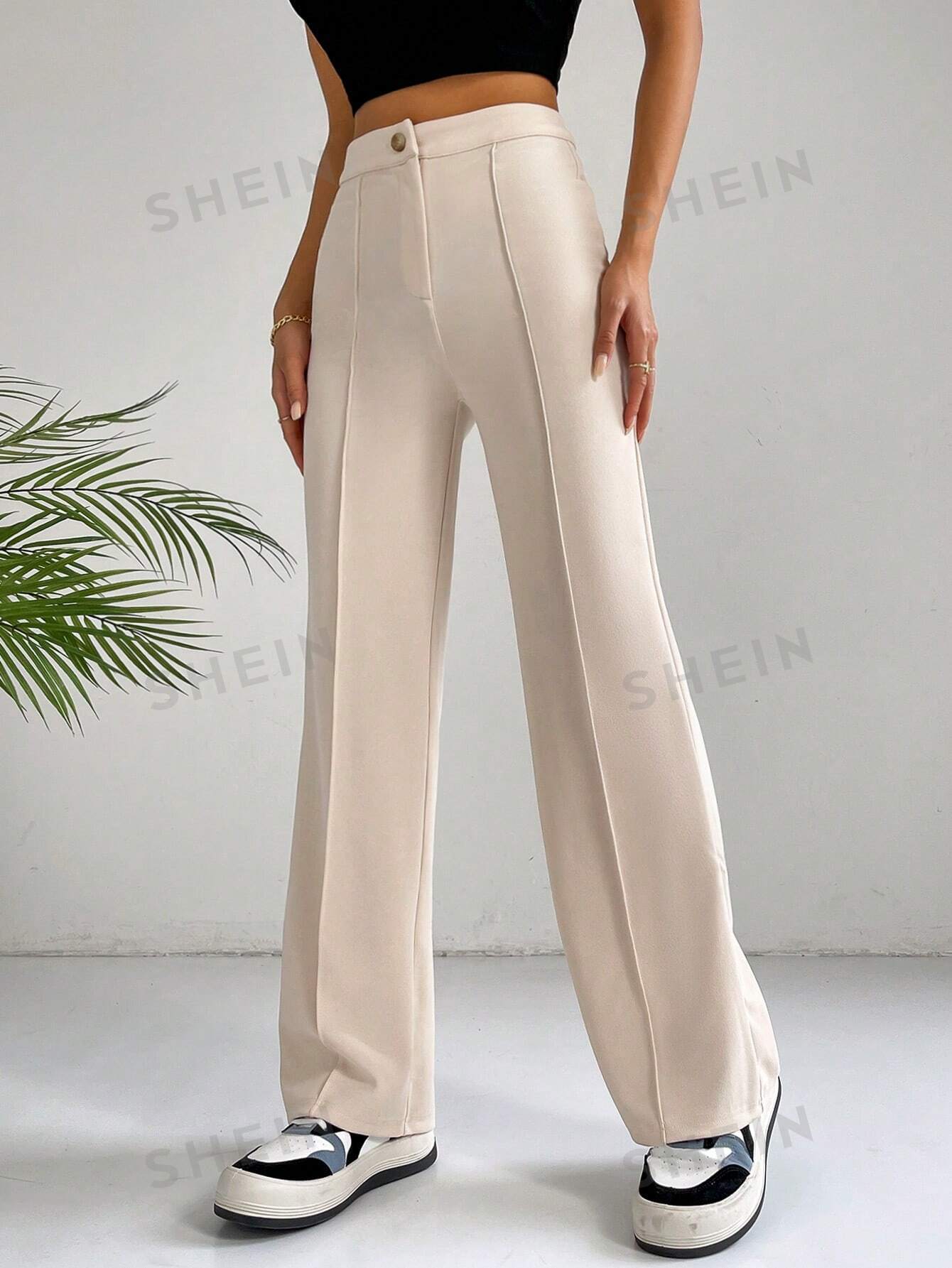 

Брюки широкие Shein Ezwear, абрикосовый