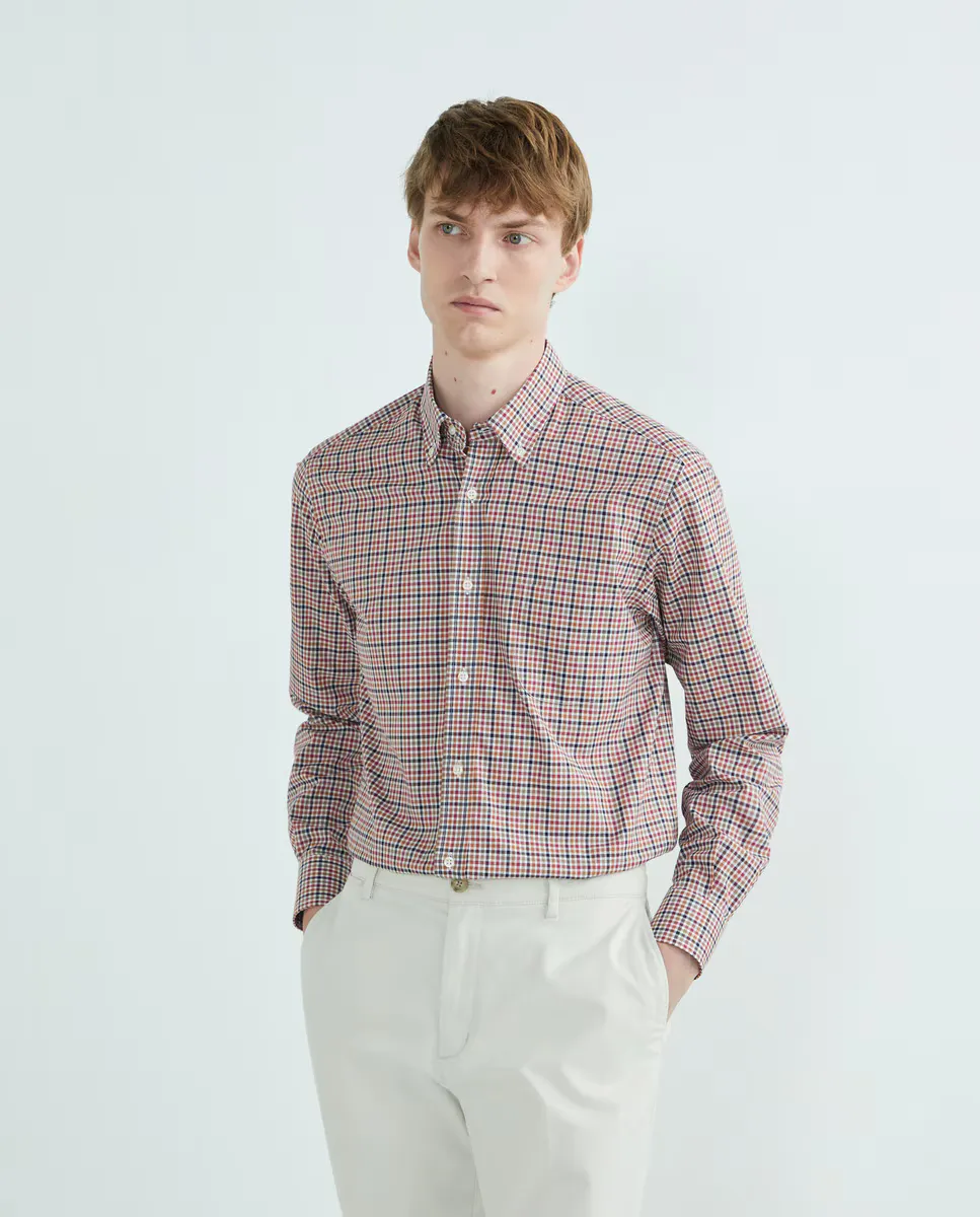 

Мужская клетчатая рубашка с длинными рукавами Exigency, коричневый