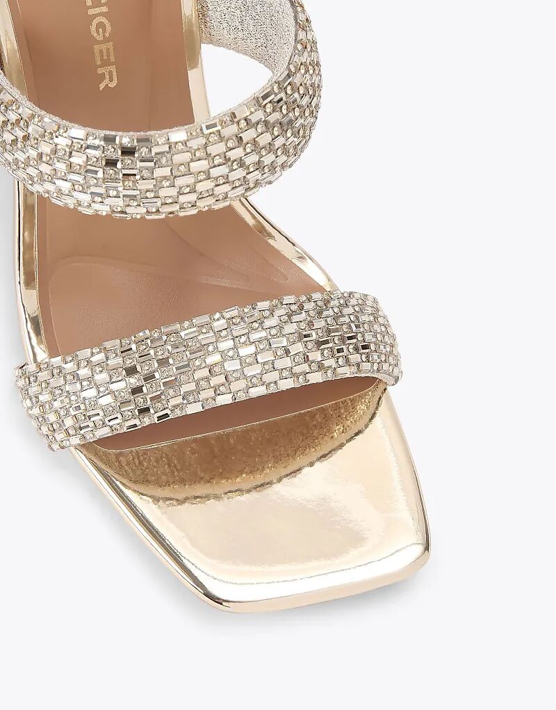 Босоножки KG Kurt Geiger Fleur на каблуке-мюле в золотом цвете — фото 3