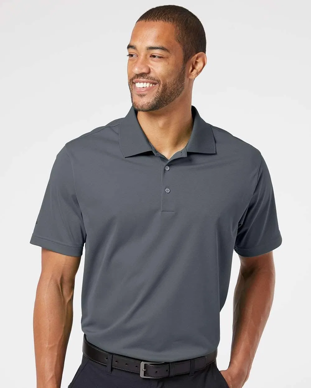 Поло мужское Climalite, adidas, Lead/Black