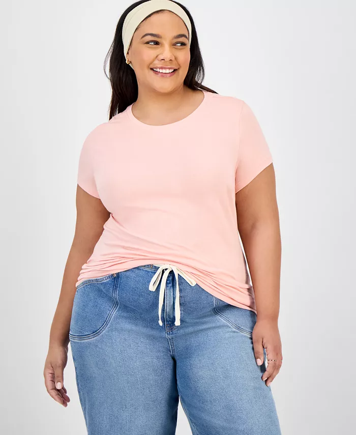 

Футболка с коротким рукавом и круглым вырезом больших размеров Aveto, розовый