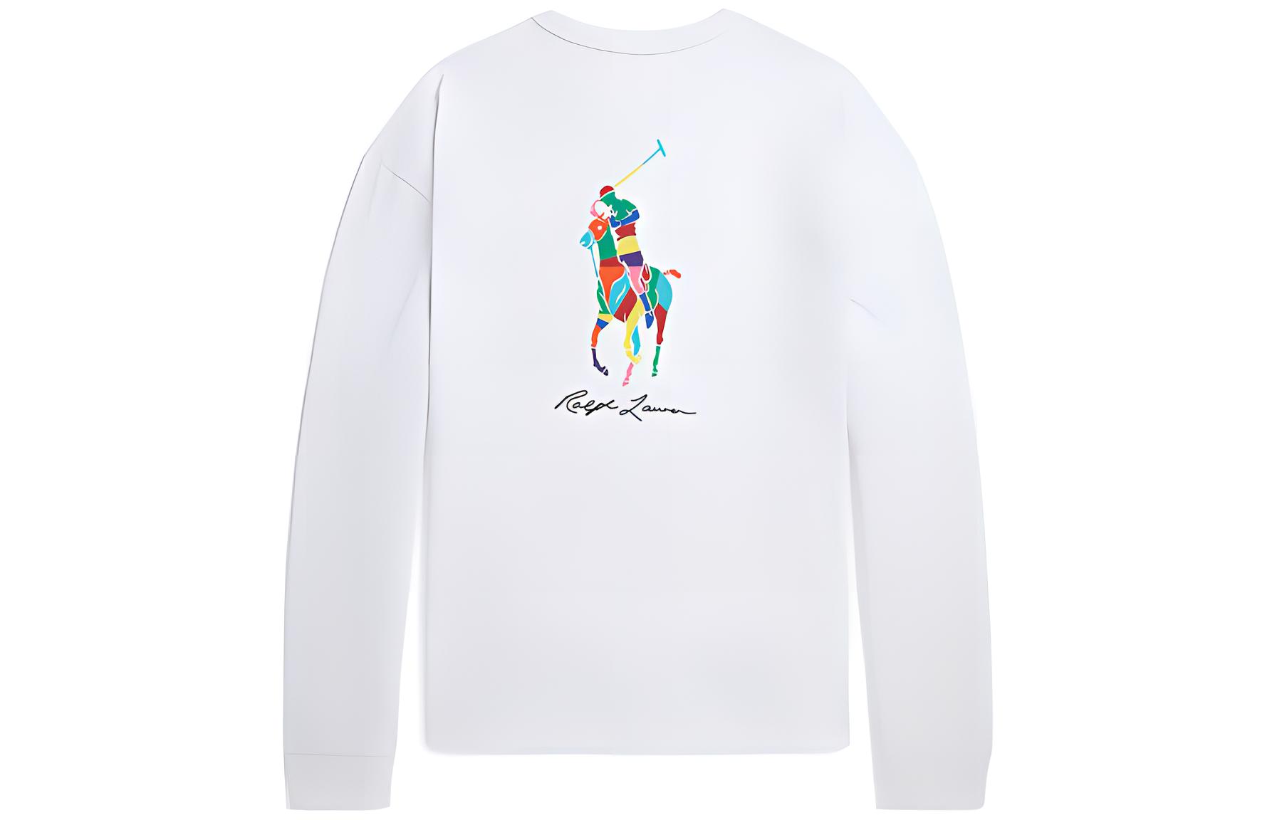 

Поло свитшот из хлопка с принтом пони Polo Ralph Lauren, белый