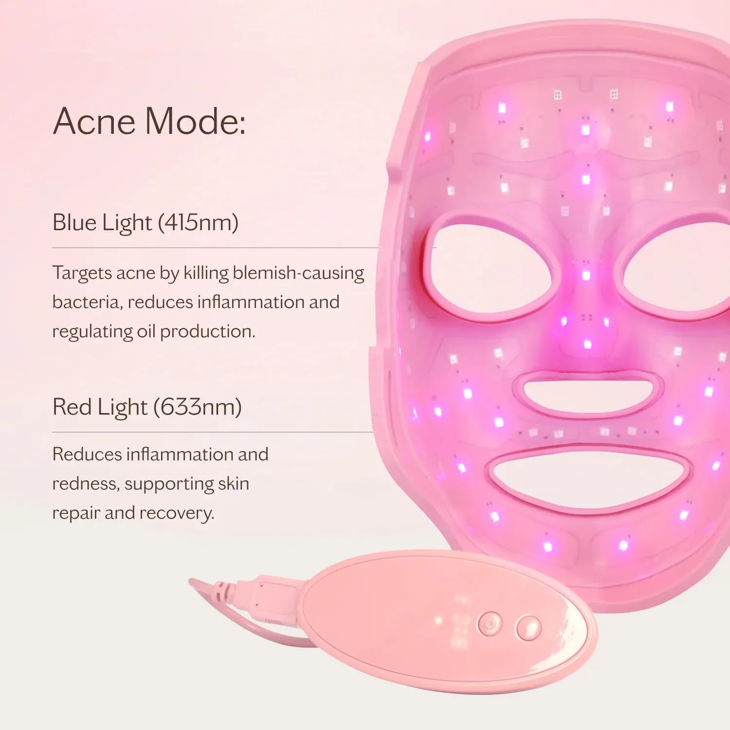 MZ SKIN LightMax SuperCharged LED 2.0 Маска для лица | Светодиодная терапия для борьбы с мелкими морщинами, пятнами и обновления кожи Mz Skin By Maryam Zamani Md, Red — фото 3