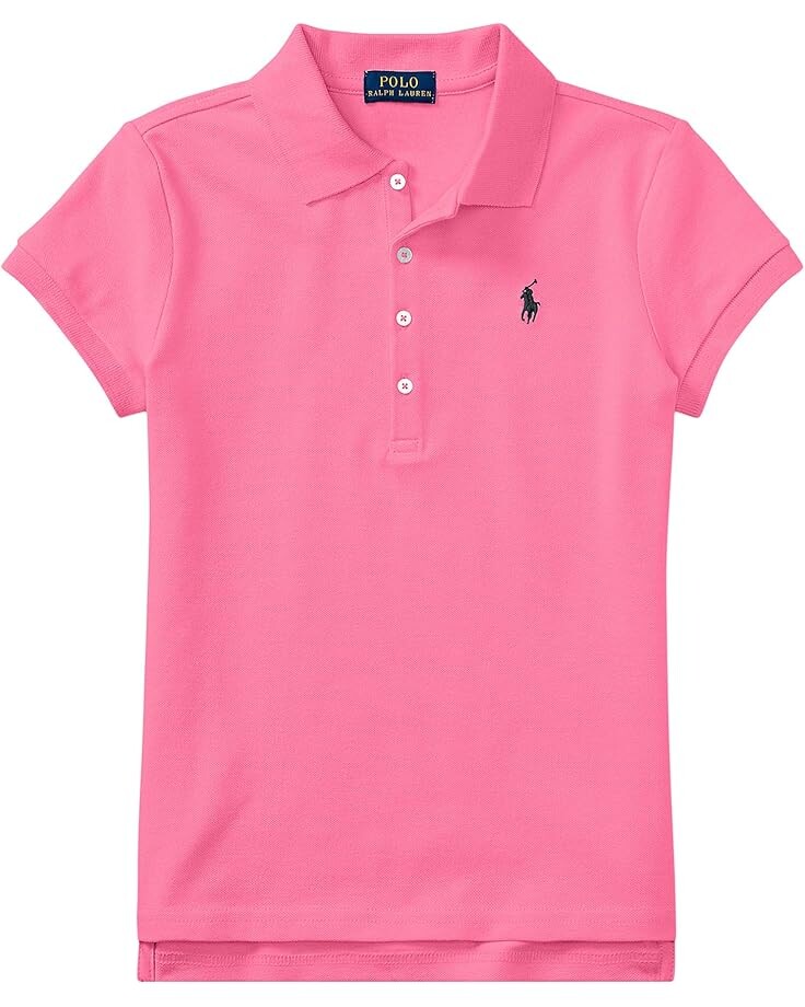 

Поло Polo Ralph Lauren Kids Short Sleeve Mesh Polo Shirt, цвет Baja Pink