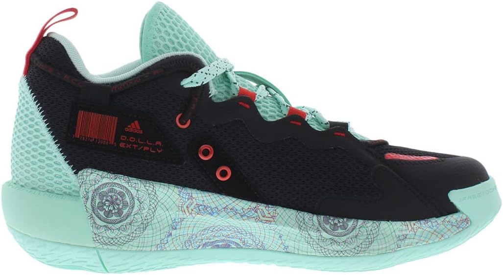 Женские кроссовки Adidas Dame 7, черный/красный/мятный/ярко-красный — фото 2