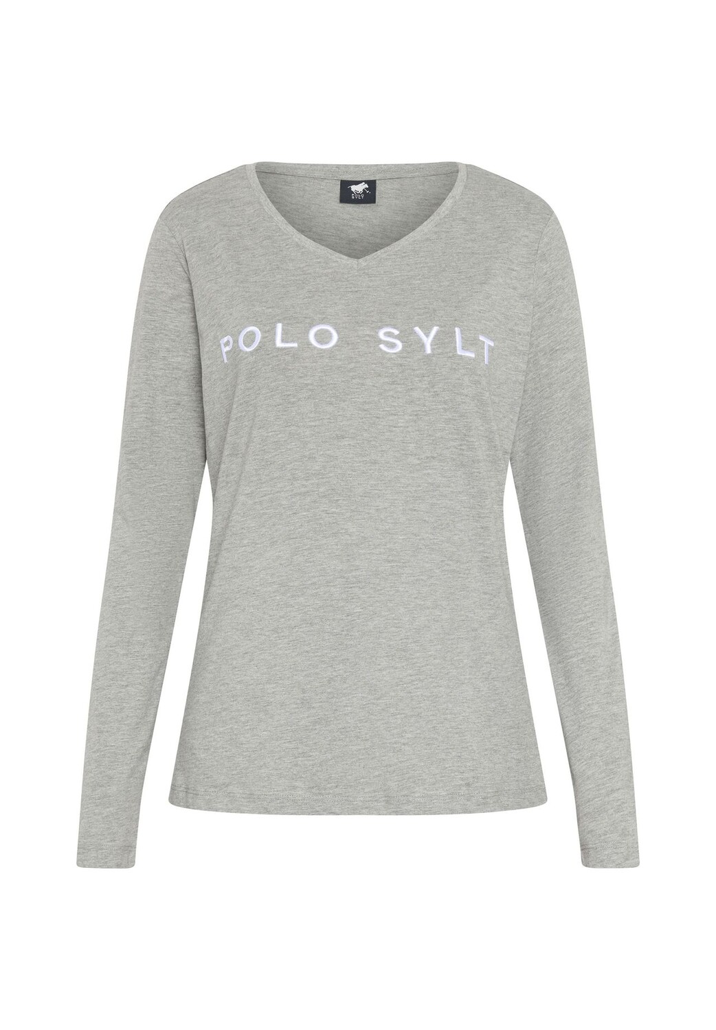 

Футболка с дизайном этикетки POLO SYLT, цвет Neutral Gray Melange