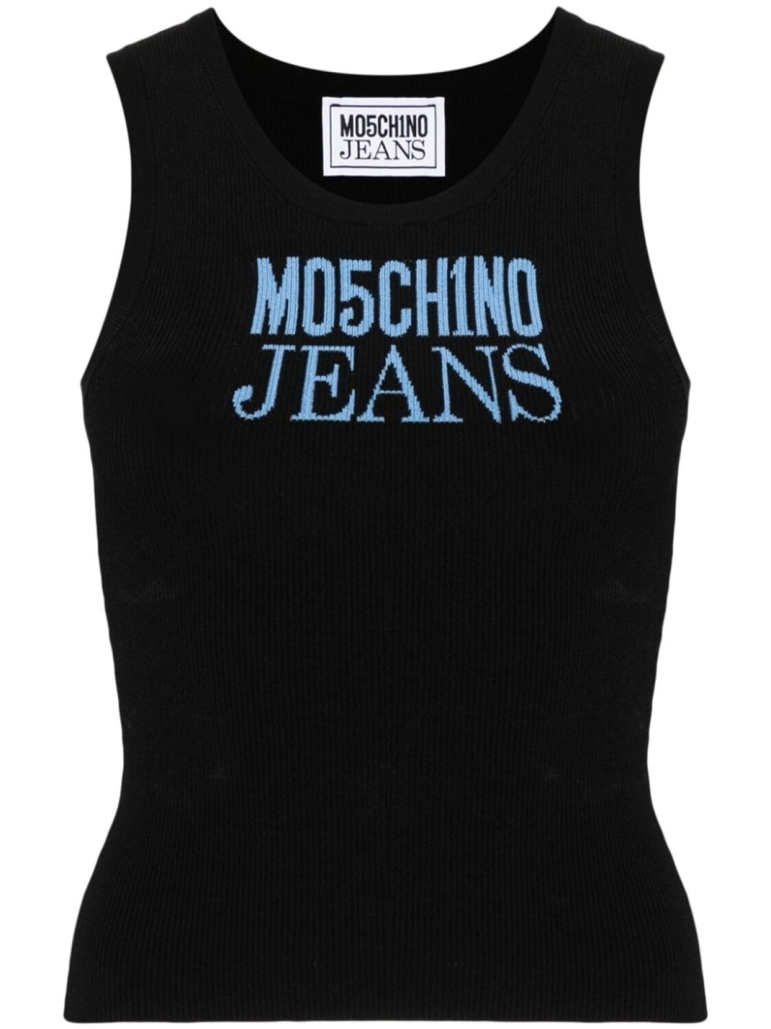 

MOSCHINO JEANS топ в рубчик с логотипом, черный