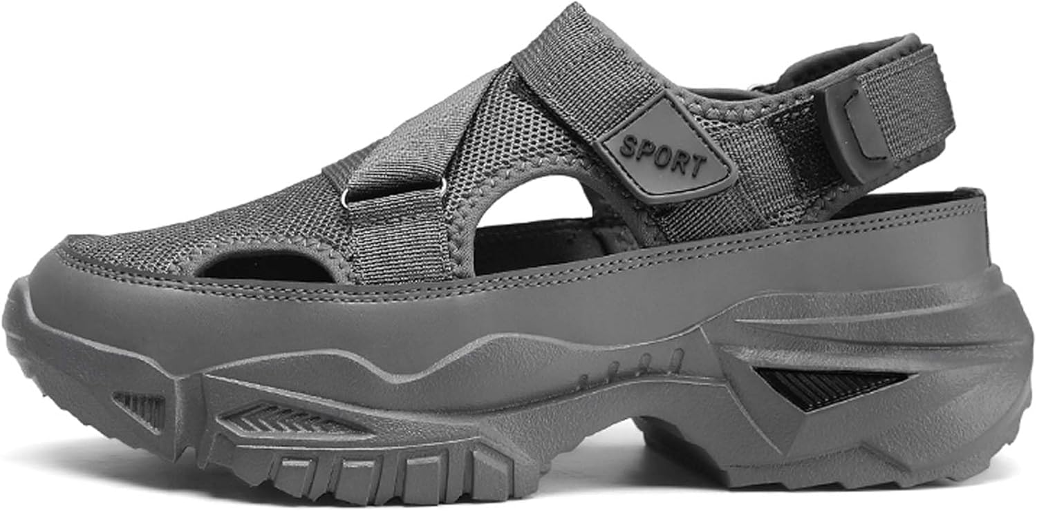 

Летние дышащие спортивные обувь с отверстиями для отдыха, легкие и нескользящие туристические сандалии Generic, серый