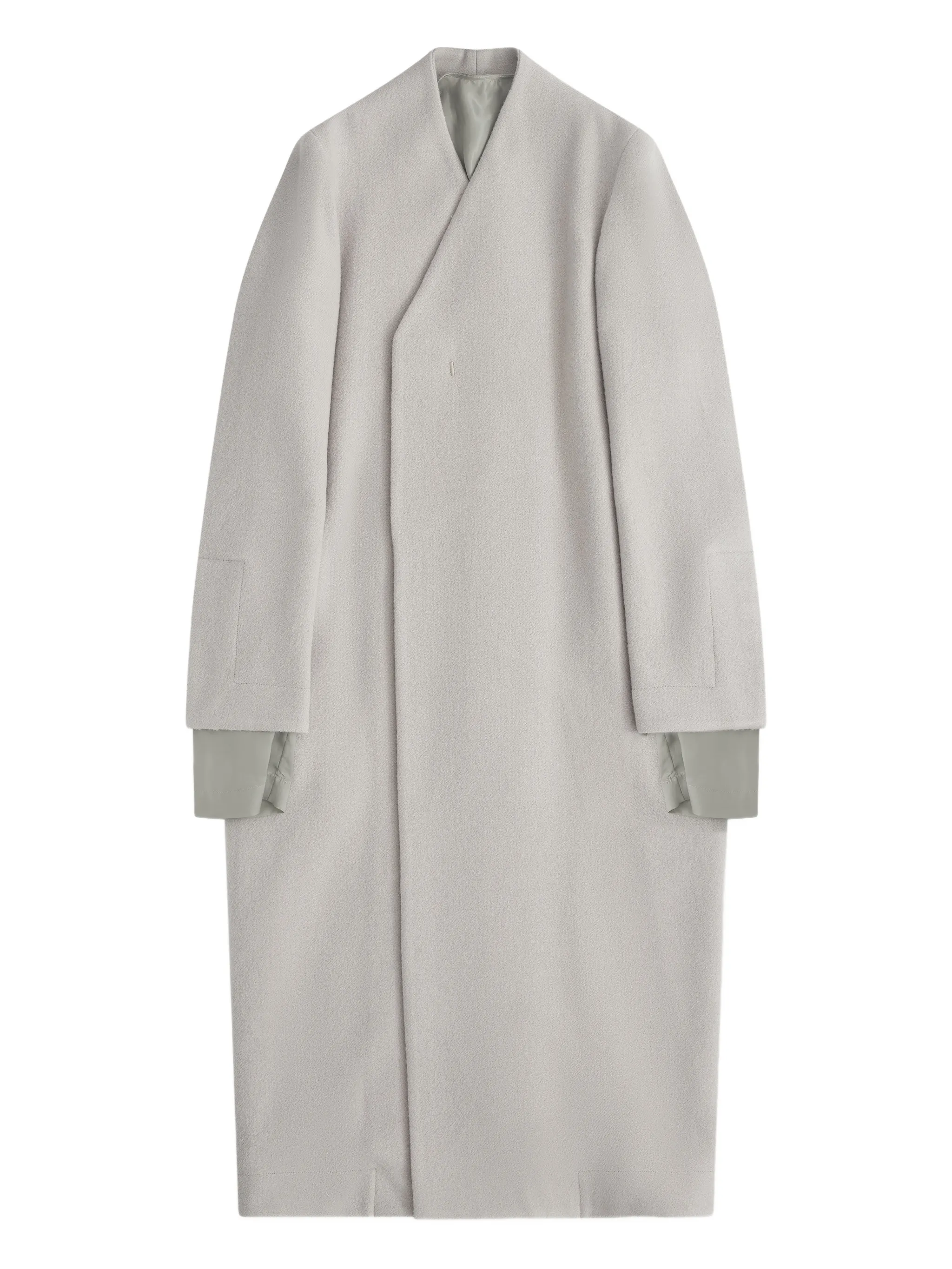 

Шерстяное пальто с V-образным вырезом Rick Owens, белый