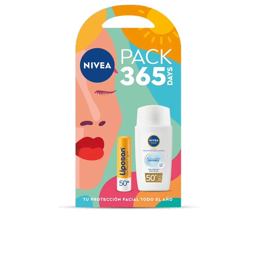

Солнцезащитный крем Sun fluido invisible diario spf50 + liposan spf50 pack Nivea, 2 шт.
