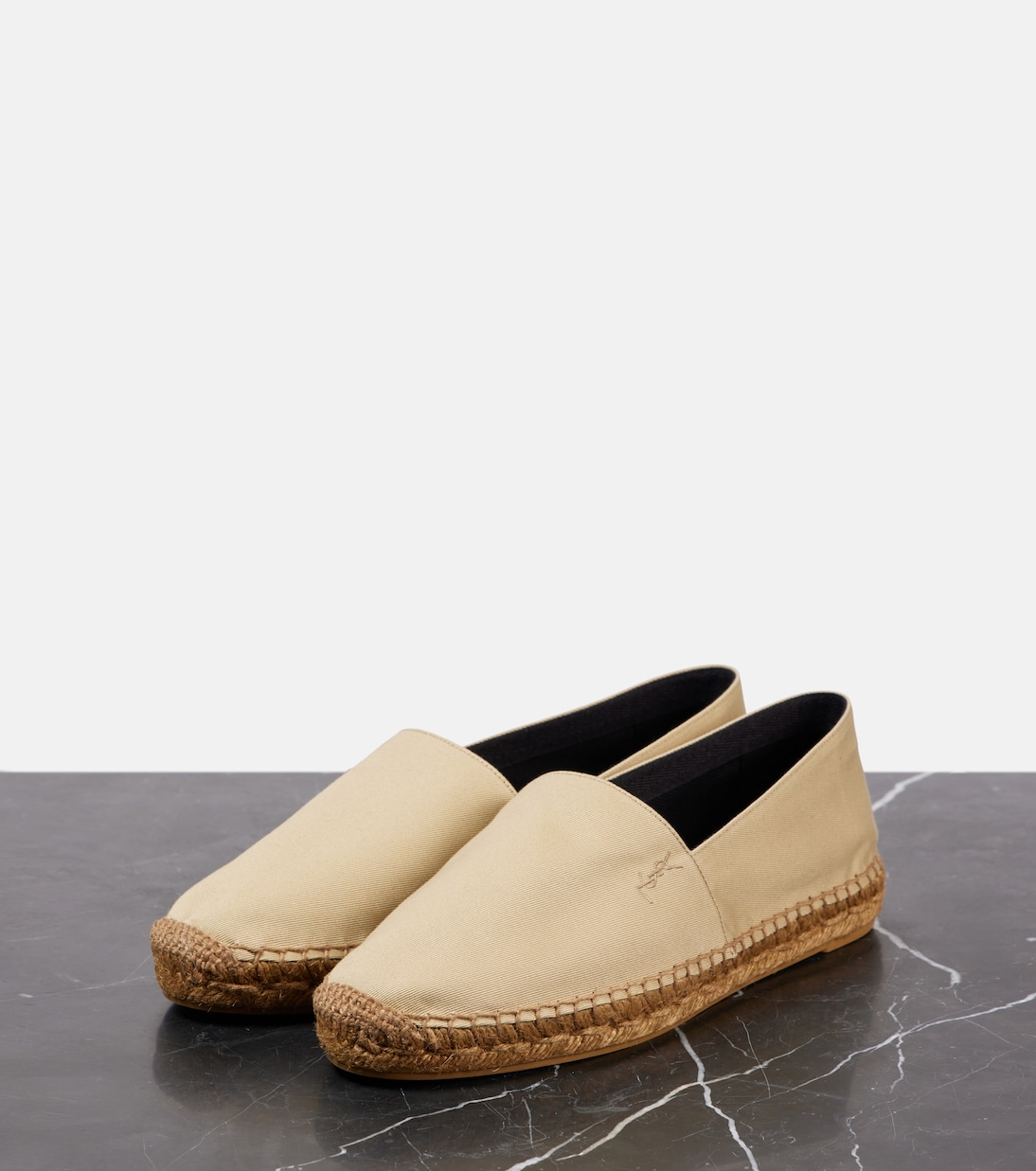 Кассандр эспадрильи из хлопковой габардины Saint Laurent, Biscuit — фото 4