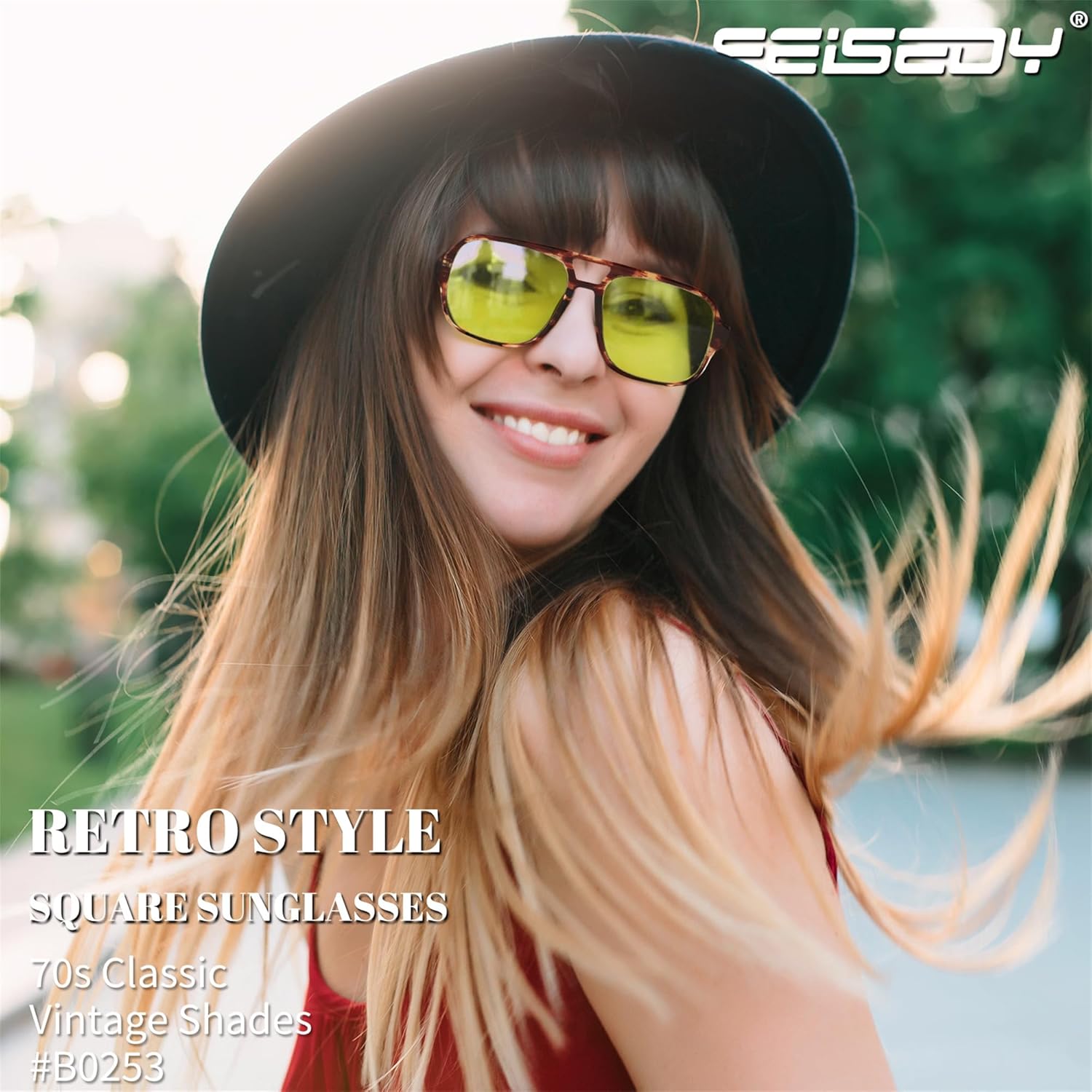 

Солнцезащитные очки-авиаторы FEISEDY в стиле ретро для женщин и мужчин, классические винтажные очки 70-х годов, модные квадратные солнцезащитные очки B0253, Tortoise/Green