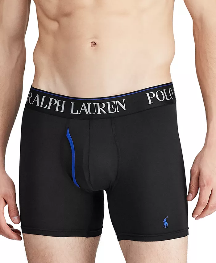 Мужские трусы-боксеры 3 шт. 4-D Flex Cool из микрофибры Polo Ralph Lauren, мультиколор — фото 4