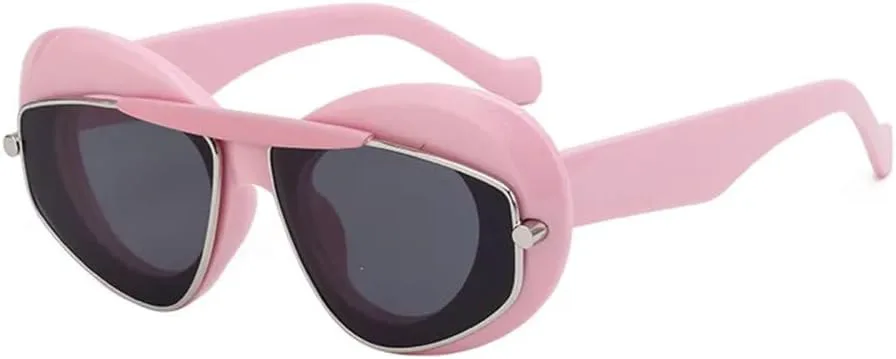 

Солнцезащитные очки в крупной оправе 2027 года для женщин и мужчин. Винтажные солнцезащитные очки. Популярный панк-тренд. Сексуальные женские очки MTZJH, Pink Black