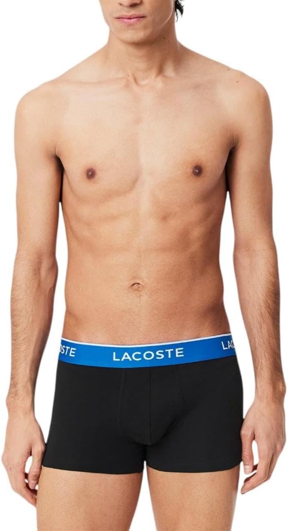 Трусы Lacoste, мужские, хлопковые комплект из трех штук, navy/royal blue/light blue — фото 2