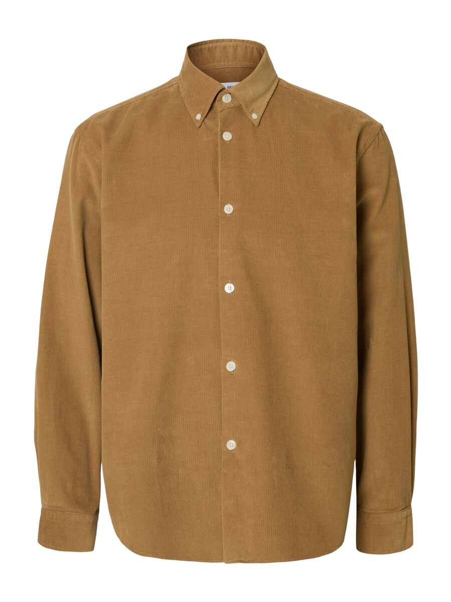 

Рубашка на пуговицах классического кроя SELECTED SLHDANNI, хаки