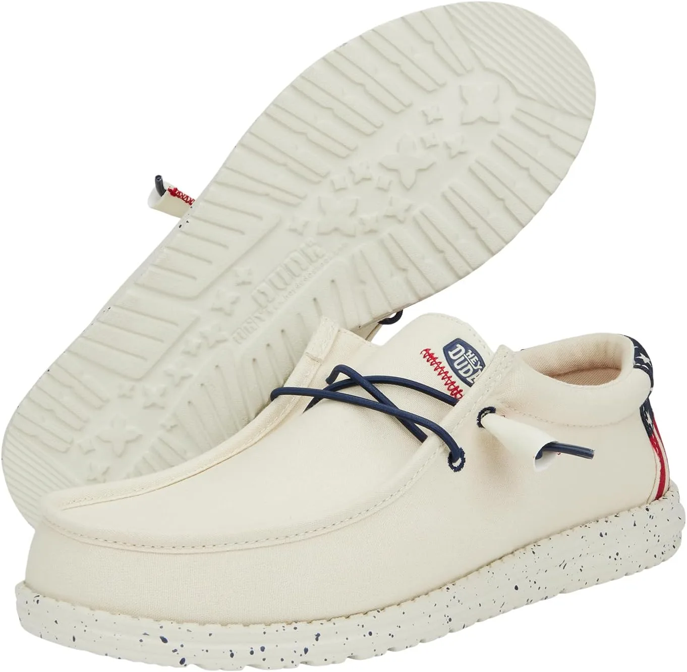 Мужские кроссовки HEYDUDE Wally Americana Off White, белый — фото 3