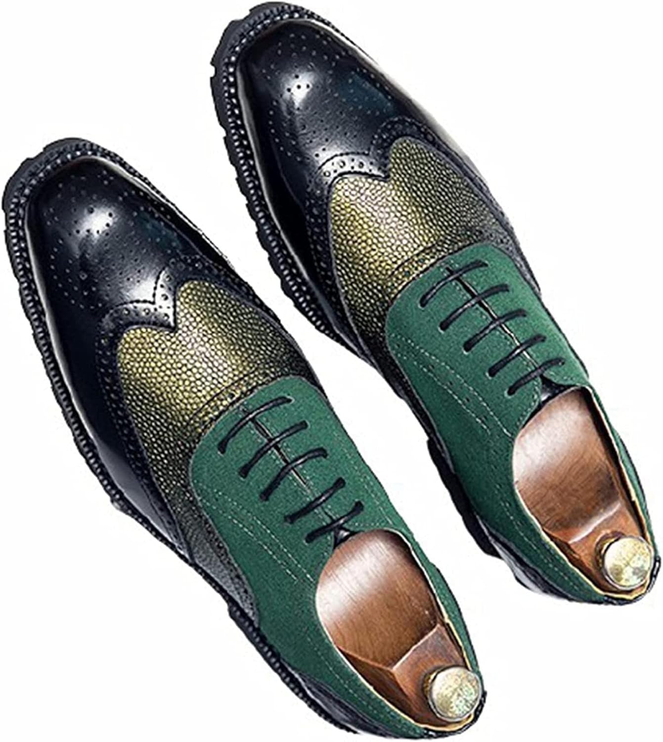 

Мужские оксфорды Yiozoi, комфортные, разноцветные, с шнуровкой, броги, формальные деловые туфли с острым носком