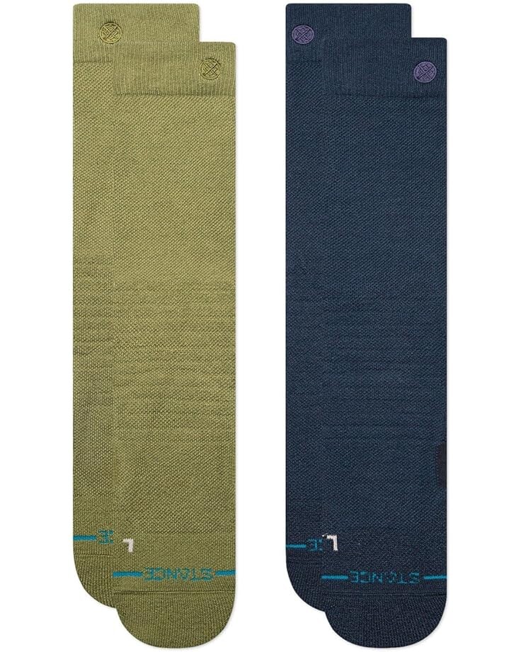 

Носки Unisex Stance Iconic Mid Poly Snow 2-Pack, цвет Chive