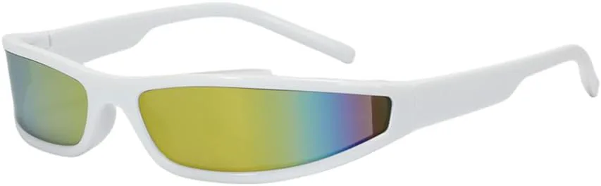 

Солнцезащитные очки для женщин и мужчин, винтажные, в маленькой прямоугольной оправе, обтекаемые, в стиле панк, стильные, с зеркальными линзами HDUBFY, C4