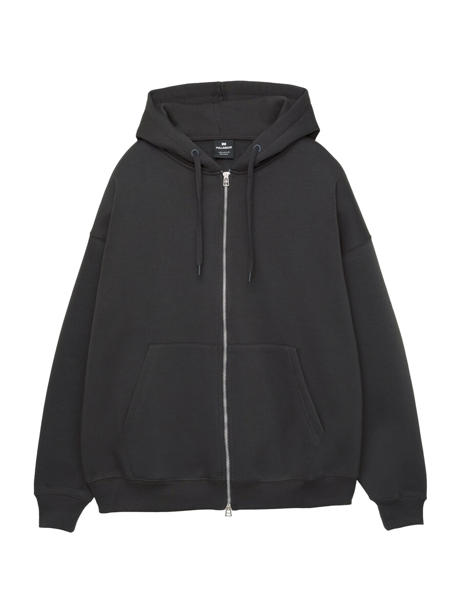 

Толстовка с капюшоном на молнии Pull&Bear, темно-серый