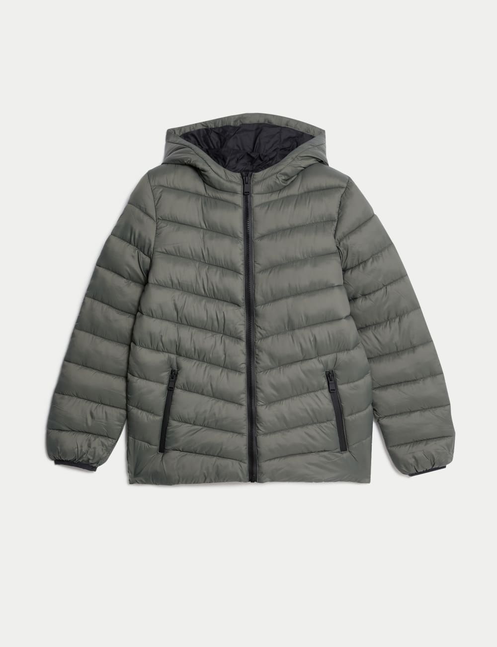 

Легкое стеганое пальто с капюшоном Stormwear Marks & Spencer, хаки