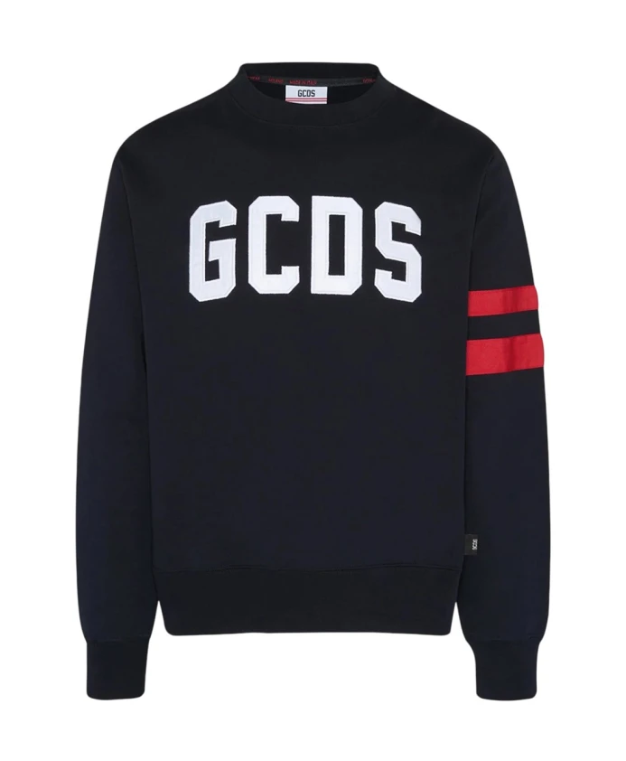 

Хлопковая трикотажная толстовка с круглым вырезом Gcds, черный