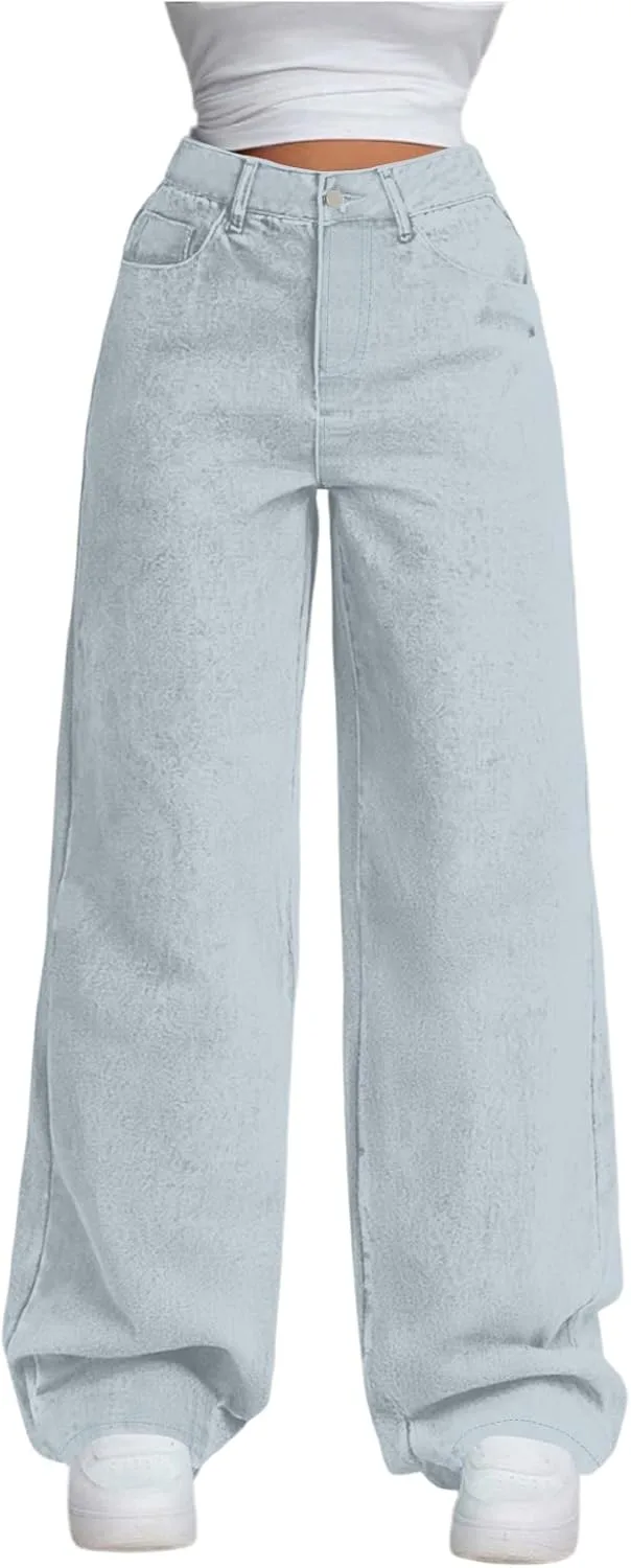 

Женские джинсы Stretchy High Waist Baggy Wide Leg